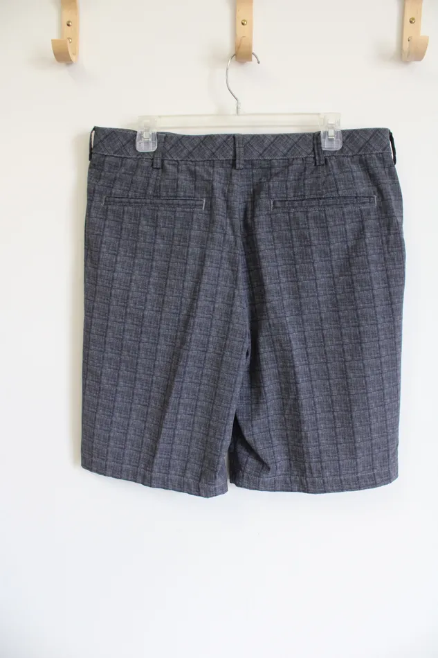 Izod Rings Izod Golf Grau Blue Plaid Shorts 34