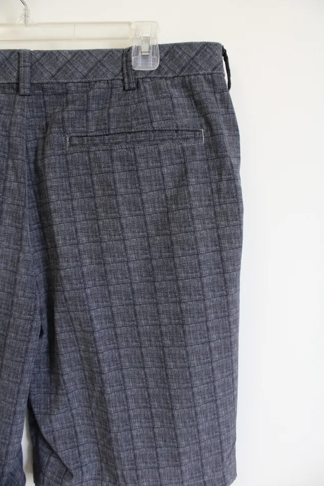 Izod Rings Izod Golf Grau Blue Plaid Shorts 34