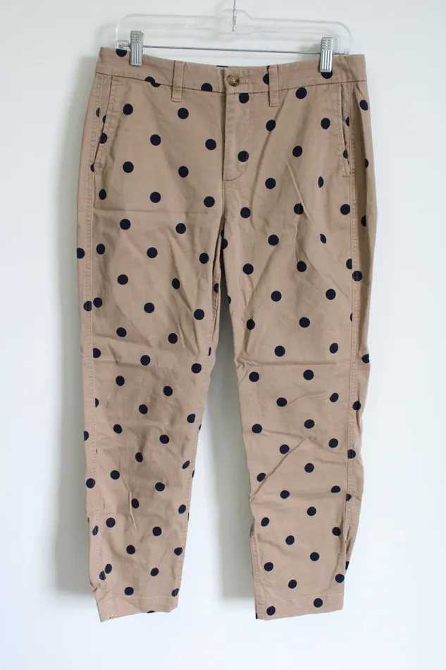 JCrew JCrew HighRise Girlfriend Chino Tan Navy Blue Pant 6 Rings