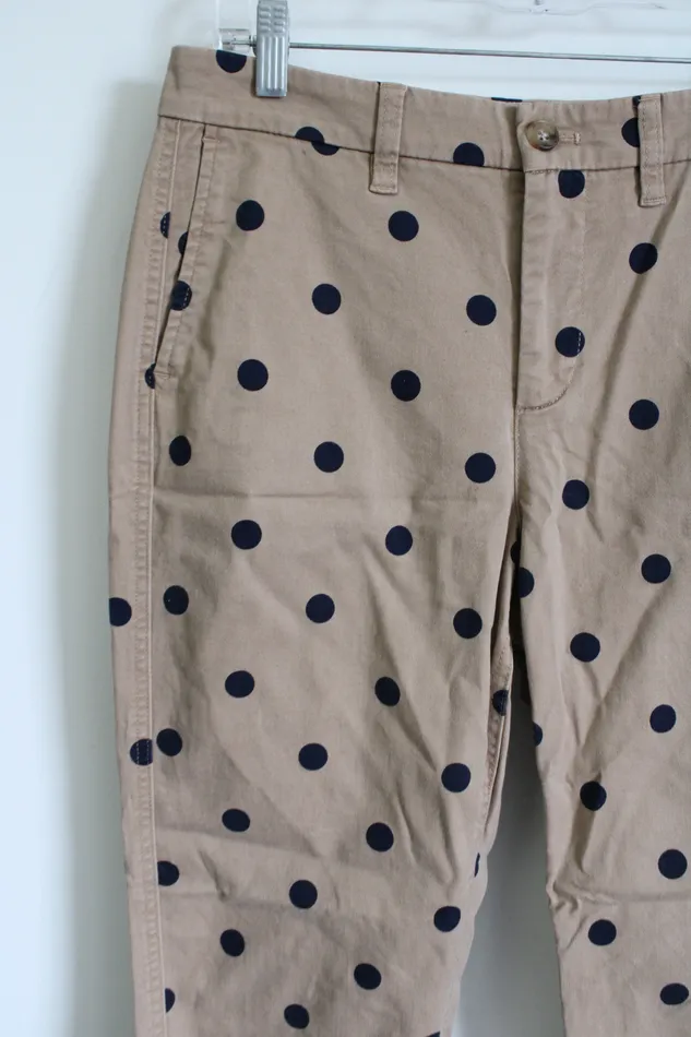 JCrew JCrew HighRise Girlfriend Chino Tan Navy Blue Pant 6 Rings
