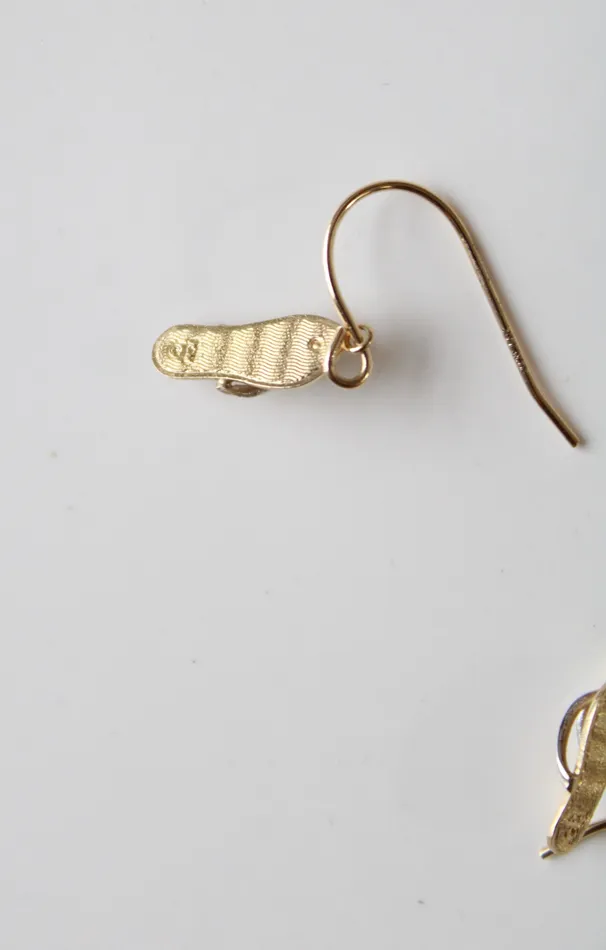 JCM Earrings JCM TwoToned 14K Gold Dangle Flip Flop Earrings