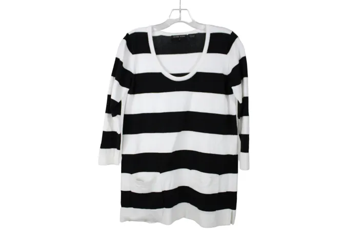 Jeanne Pierre Rings Jeanne Pierre Black White Striped Sweater S