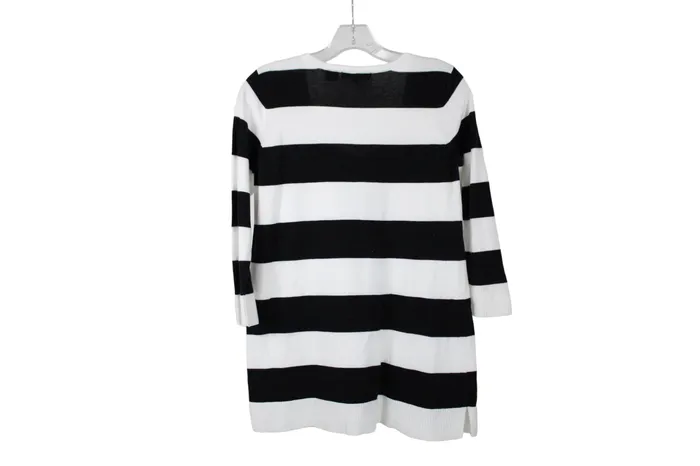 Jeanne Pierre Rings Jeanne Pierre Black White Striped Sweater S
