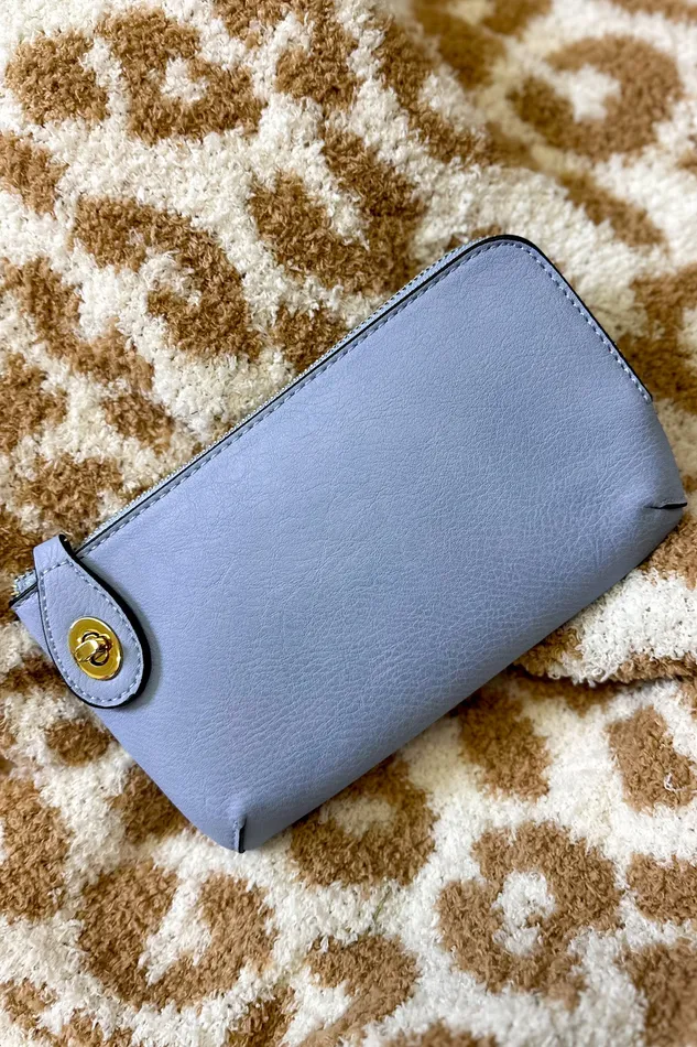 Jen Co Earrings Kendall Crossbody Wristlet Periwinkle