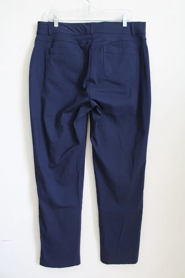 JM Collection Rings JM Collection Dark Navy Blue Stretch Pant 14
