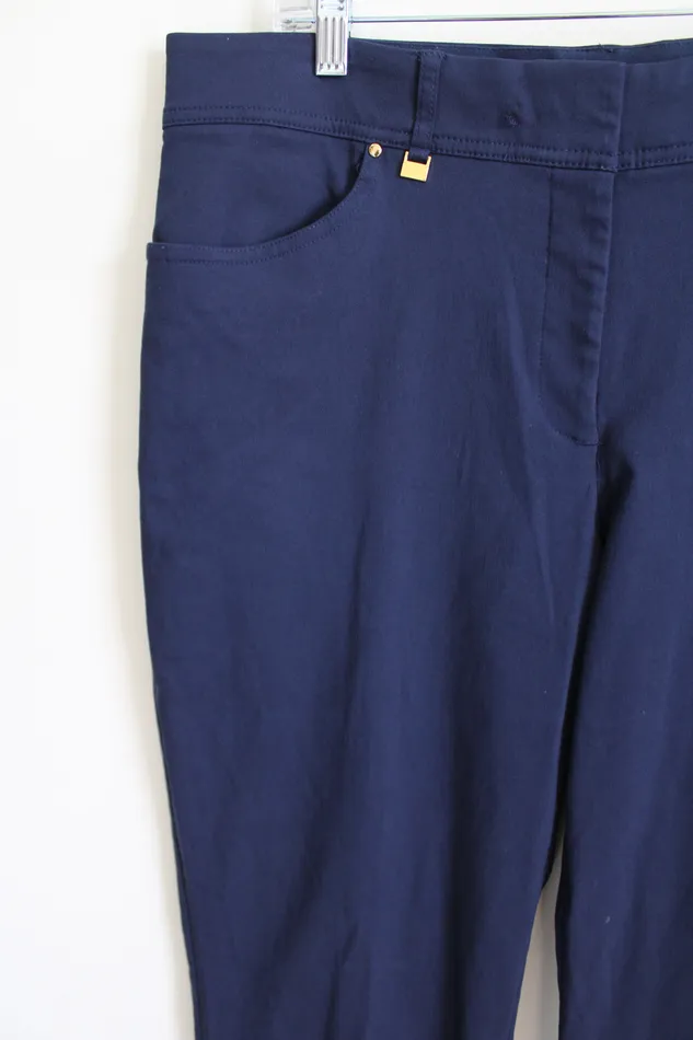 JM Collection Rings JM Collection Dark Navy Blue Stretch Pant 14