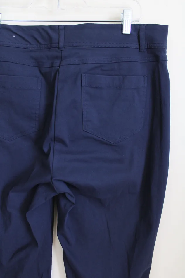 JM Collection Rings JM Collection Dark Navy Blue Stretch Pant 14