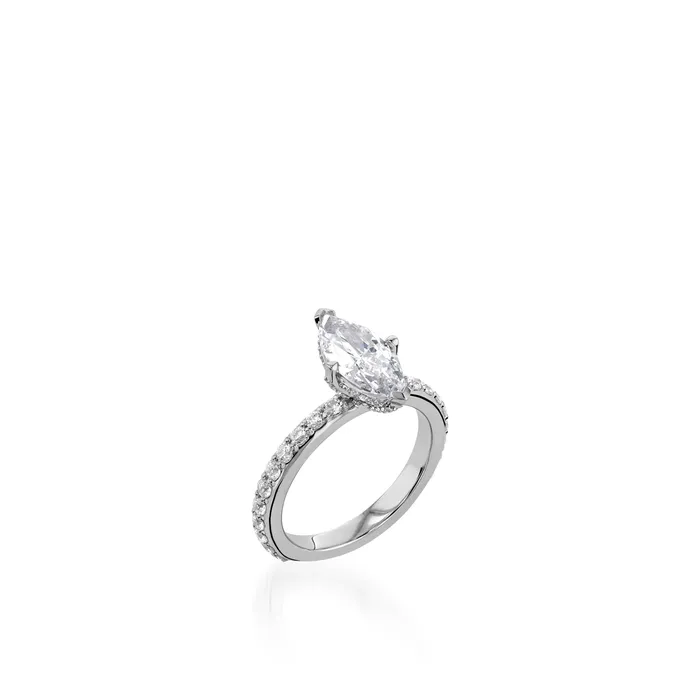 John Atencio Duchess Marquise Yellow Gold Engagement Ring Rings
