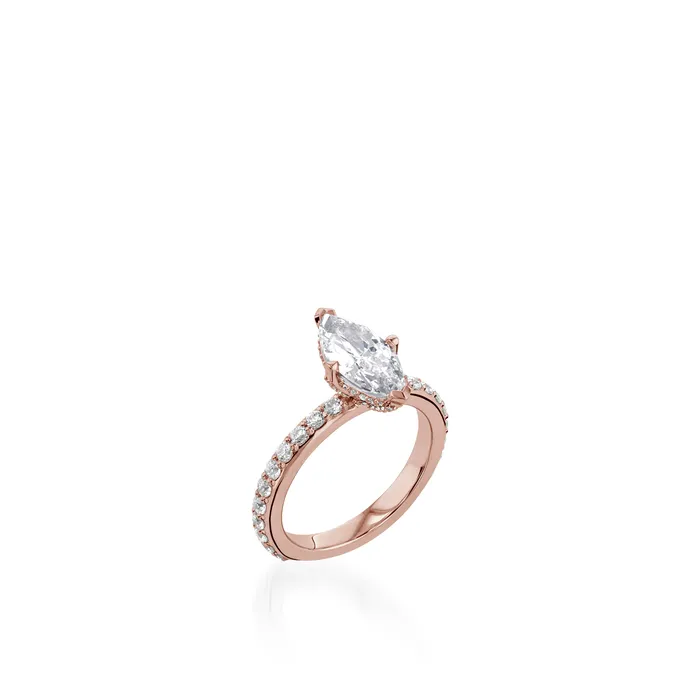 John Atencio Duchess Marquise Yellow Gold Engagement Ring Rings
