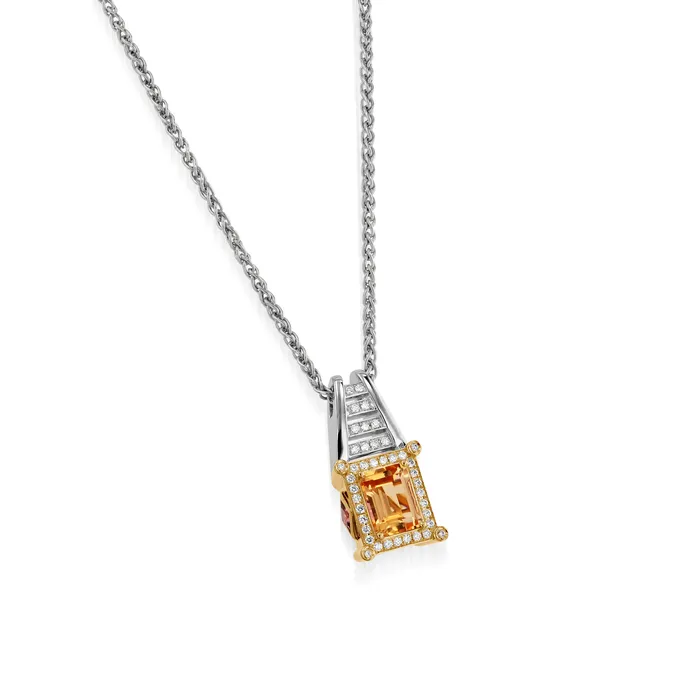 John Atencio Necklaces Signature Imperial Topaz and Diamond Pendant Necklace John Atencio Necklaces Signature Imperial Topaz and Diamond Pendant Necklace