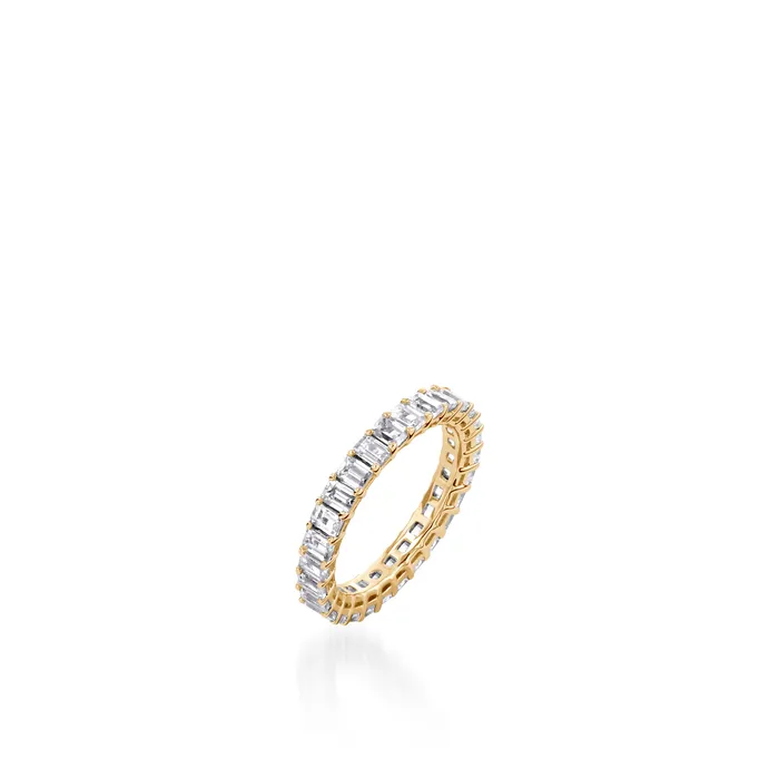 John Atencio Rings 25Carat EmeraldCut Natural Diamond Eternity Band