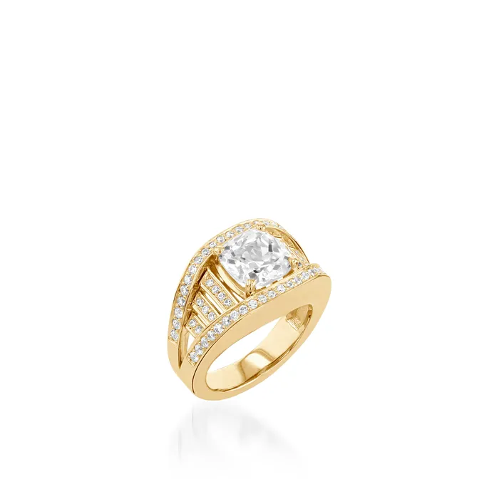John Atencio Rings Cleopatra Elite Yellow Gold Diamond Ring