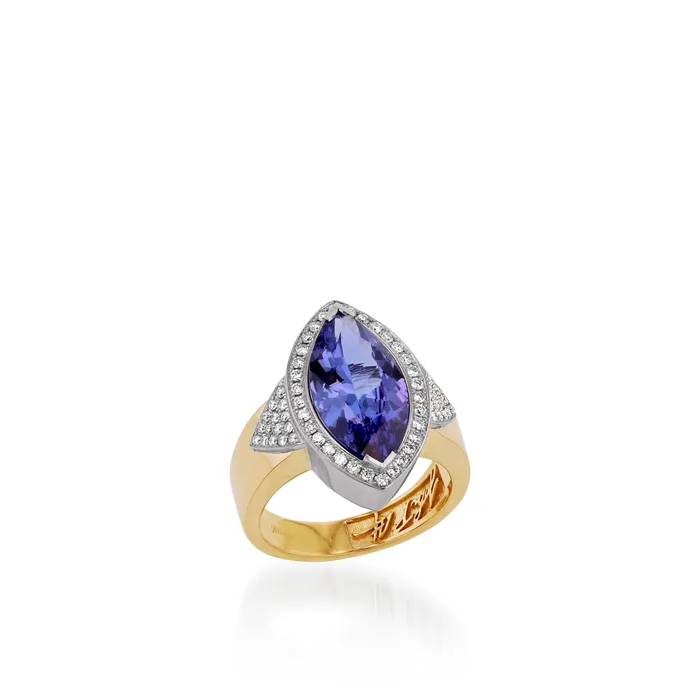 John Atencio Signature Marquise Tanzanite and Diamond Ring Rings