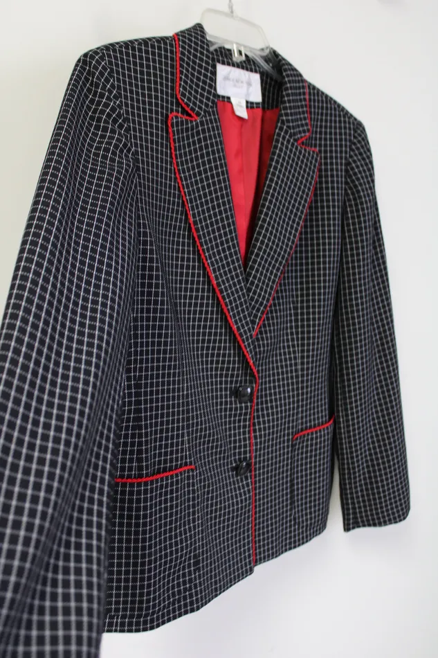 Jones New York Black Plaid Blazer 14 Jones New York Rings