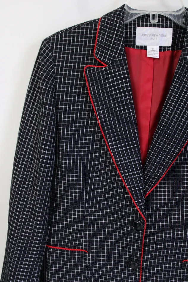 Jones New York Black Plaid Blazer 14 Jones New York Rings
