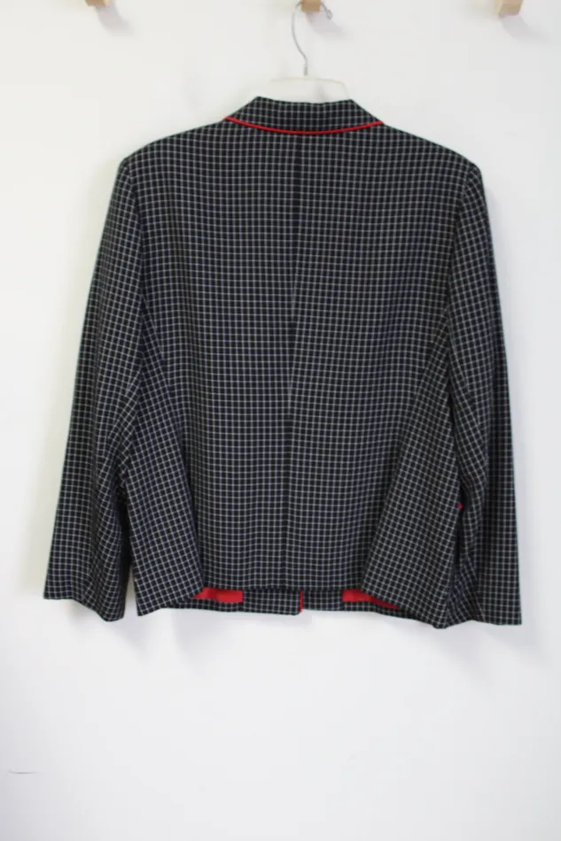 Jones New York Black Plaid Blazer 14 Jones New York Rings