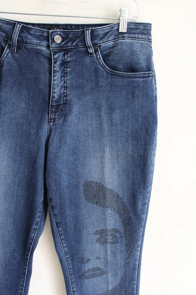 Joseph Ribkoff Earrings Joseph Ribkoff Studded Face Jeans 16