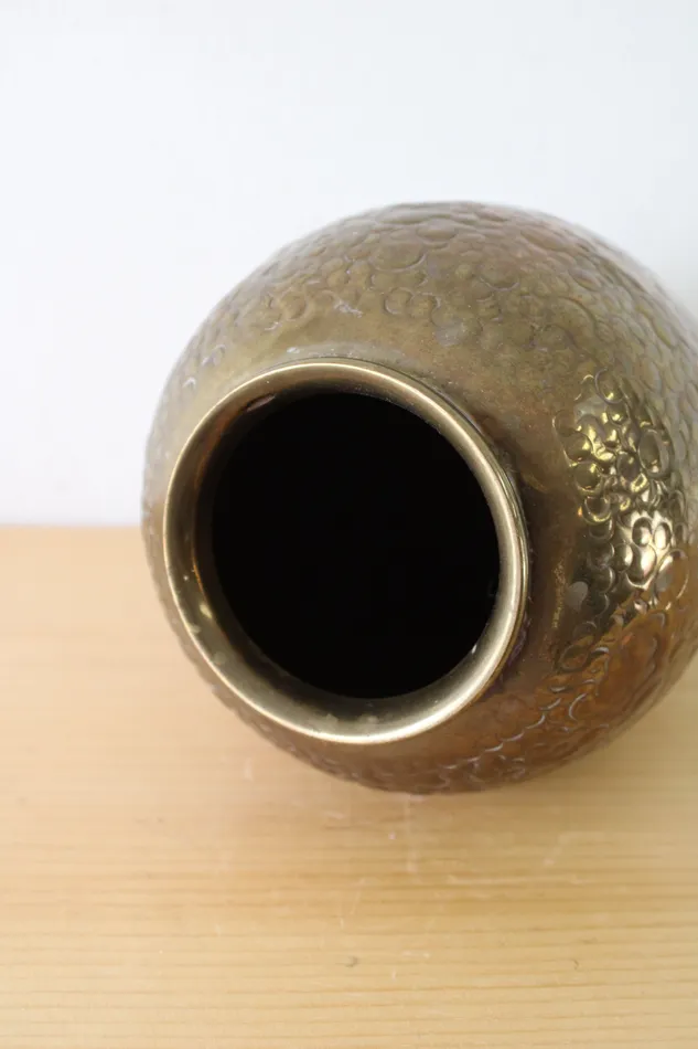 Jubilee Thrift Earrings Brass Hammered Vase