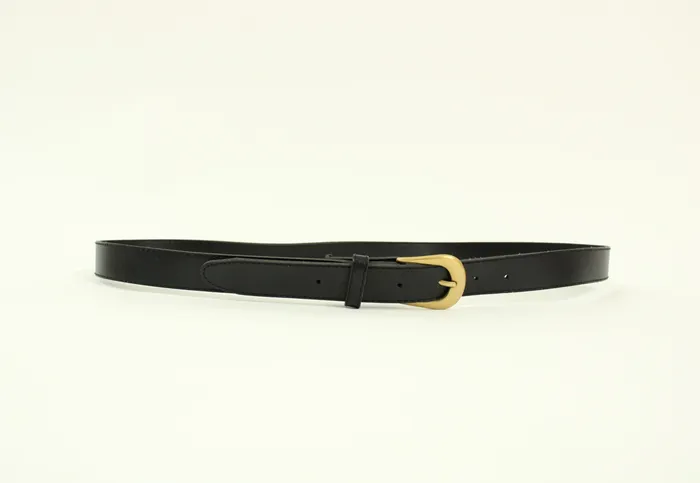 Jubilee Thrift Earrings Faux Leather Gold Buckle Belt 3136