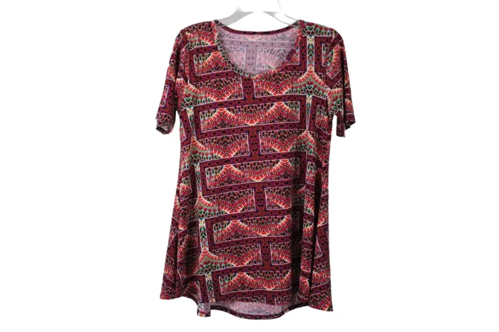 Jubilee Thrift Earrings Red Purple Tunic Top L