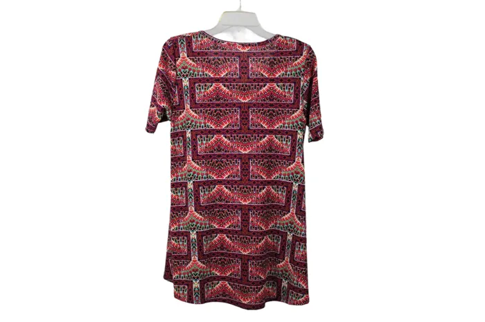 Jubilee Thrift Earrings Red Purple Tunic Top L
