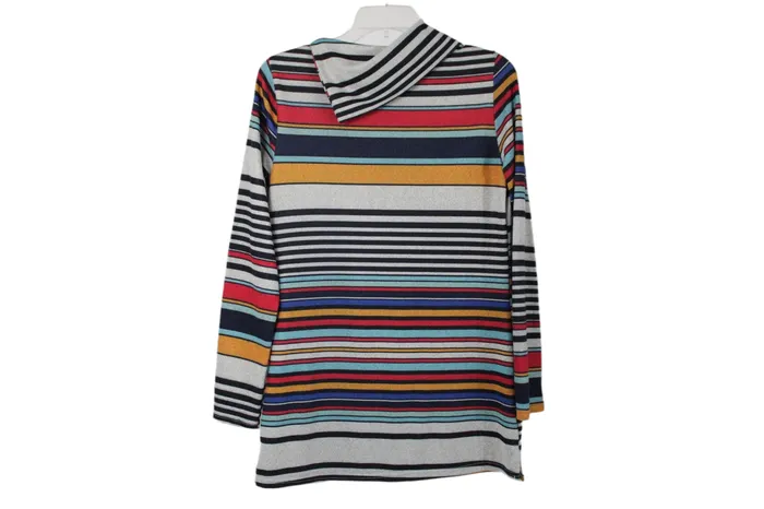 Jubilee Thrift Earrings Striped Knit Tunic Top S