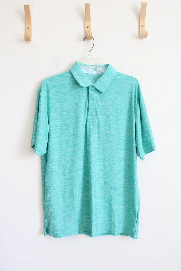 Jubilee Thrift Earrings Teal Polo Shirt L