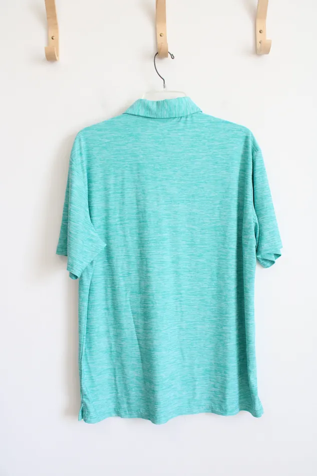 Jubilee Thrift Earrings Teal Polo Shirt L