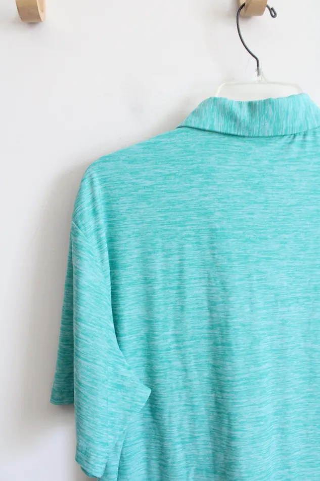 Jubilee Thrift Earrings Teal Polo Shirt L