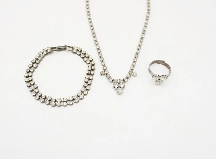 Jubilee Thrift Earrings Vintage Rhinestone Costume Jewelry Set