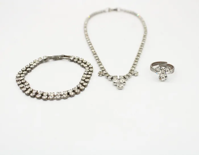 Jubilee Thrift Earrings Vintage Rhinestone Costume Jewelry Set