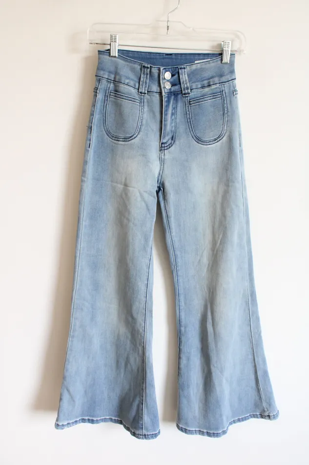 Jubilee Thrift Necklaces High Waisted Light Wash Flare Jeans S