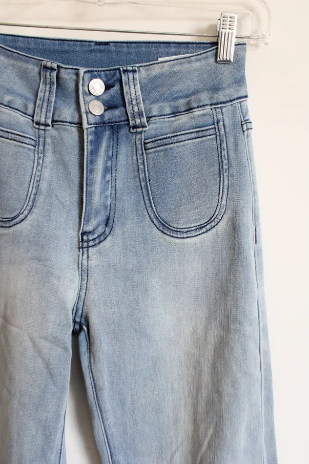 Jubilee Thrift Necklaces High Waisted Light Wash Flare Jeans S