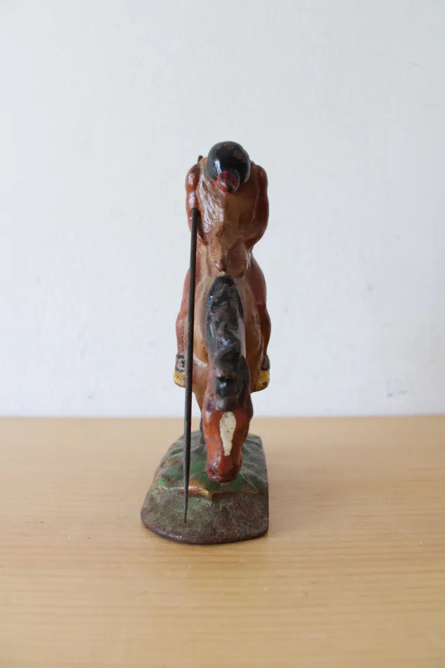 Jubilee Thrift Necklaces Vintage Painted Cast Iron End Of The Trail Bookend