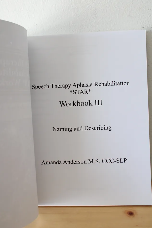 Jubilee Thrift Speech Therapy Aphasia Rehabilitation STAR Workbook III By Amanda Anderson MS CCCSLP Earrings