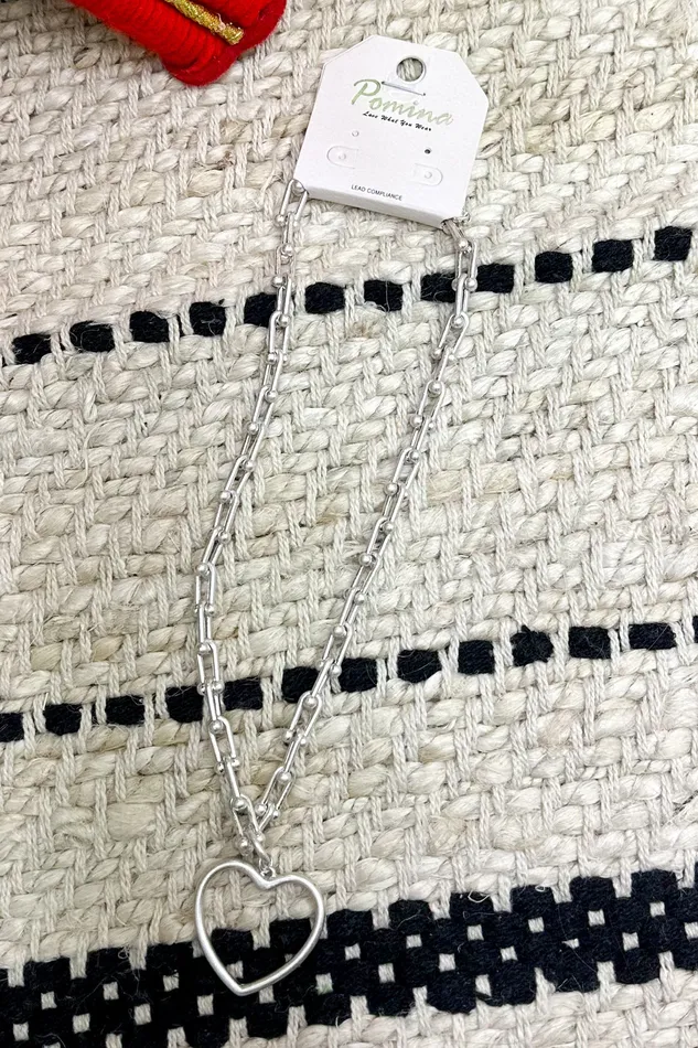 Judson Necklaces Heart Pendant Chain Necklace Silver