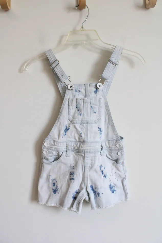 Justice Earrings Justice Bleached Short Overalls Youth 7