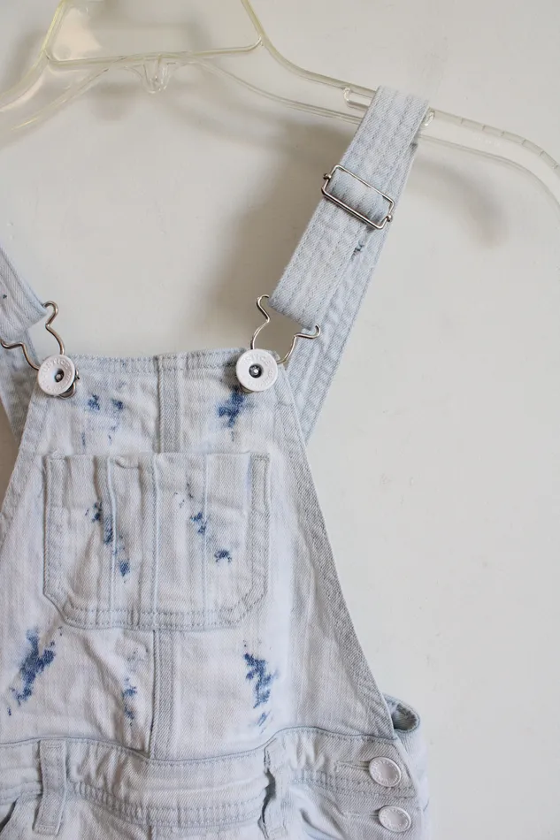 Justice Earrings Justice Bleached Short Overalls Youth 7
