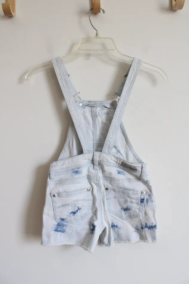 Justice Earrings Justice Bleached Short Overalls Youth 7