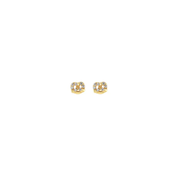 Kris Nations Earrings Tiny Pretzel Crystal Stud Earrings