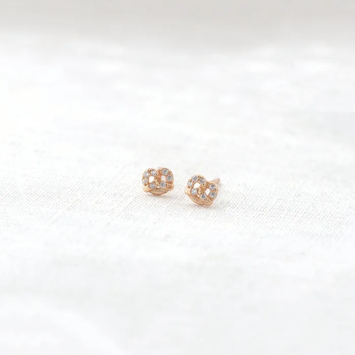 Kris Nations Earrings Tiny Pretzel Crystal Stud Earrings Kris Nations Earrings Tiny Pretzel Crystal Stud Earrings
