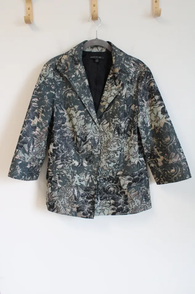 Lafayette 148 New York Helena Brocade Green Gray Floral Blazer Jacket 10 Lafayette 148 Rings