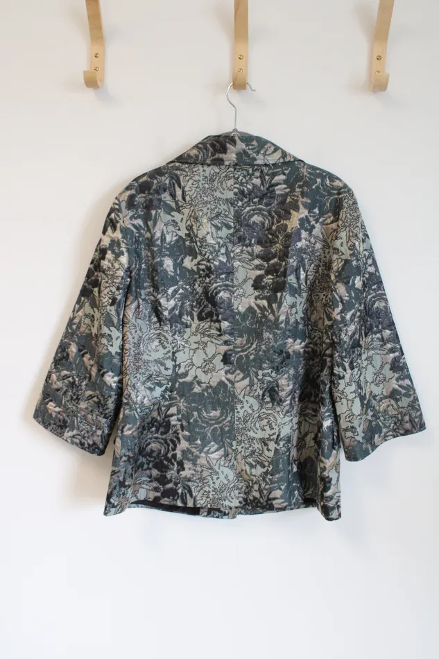 Lafayette 148 New York Helena Brocade Green Gray Floral Blazer Jacket 10 Lafayette 148 Rings