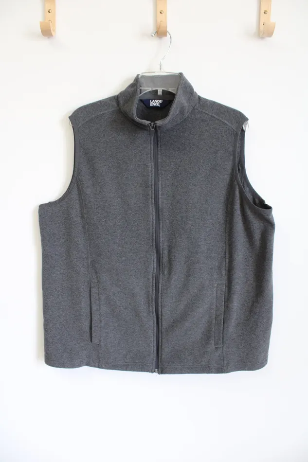 Lands End Earrings Lands End Gray Fleece Vest XL 18