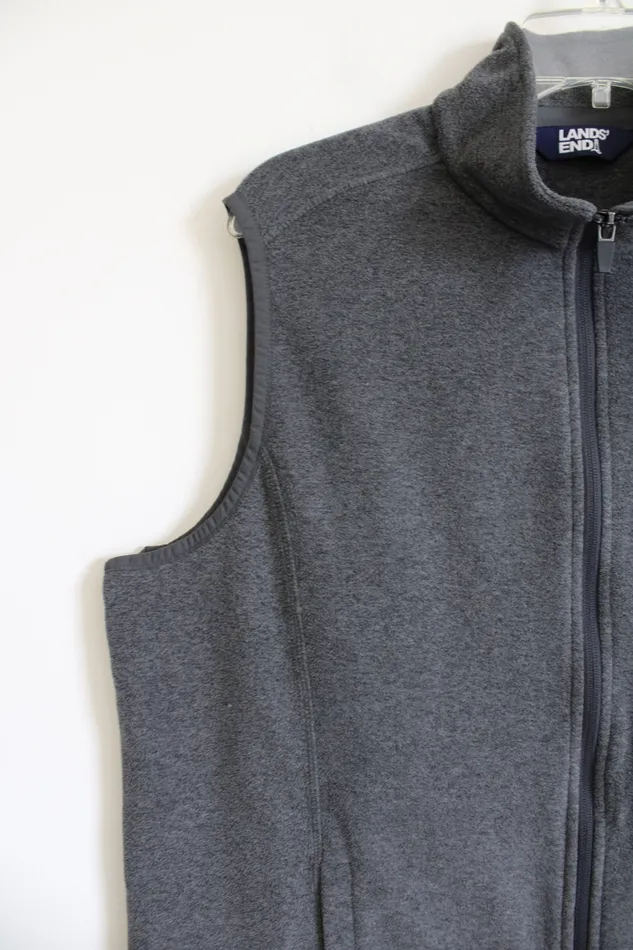 Lands End Earrings Lands End Gray Fleece Vest XL 18
