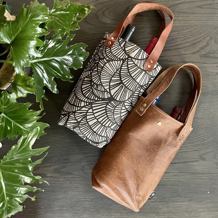 Leather Wine Bag Double Toffee HJT Earrings
