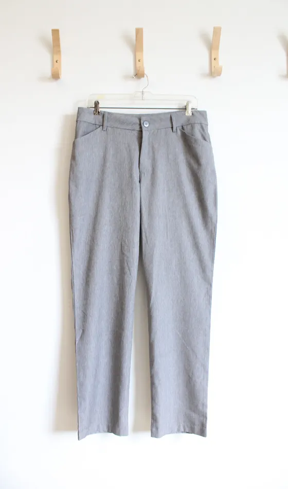 Lee Earrings Lee Relaxed Fit Straight Leg Mid Rise Gray Trouser Pants 10