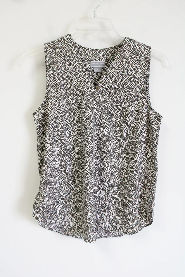 Liz Claiborne Liz Claiborne Studio Olive Green White Dotted Tank S Rings