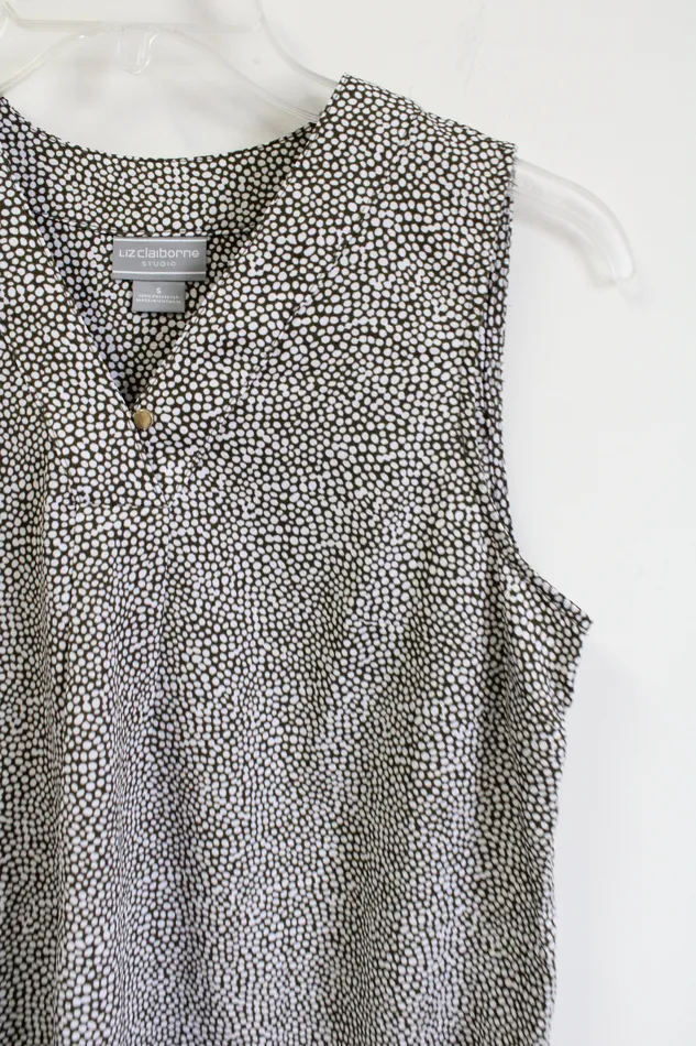 Liz Claiborne Liz Claiborne Studio Olive Green White Dotted Tank S Rings
