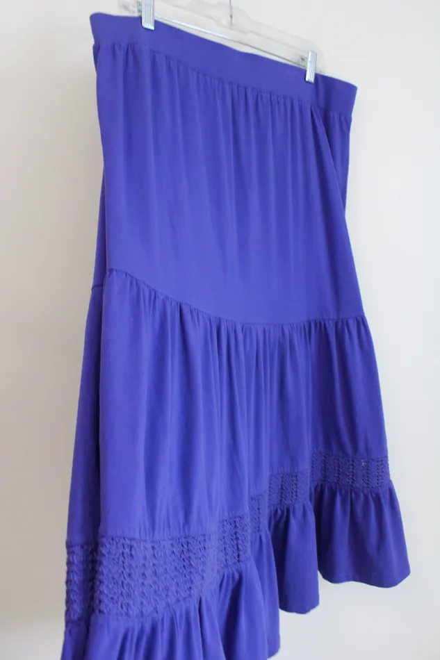 Liz Claiborne Rings Liz Claiborne Cobalt Blue Tiered Skirt L Petite